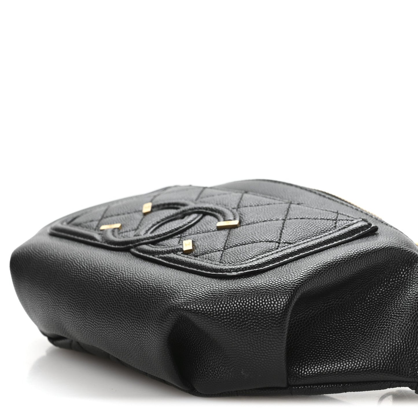Caviar Quilted Filigree Waist Bag Black
