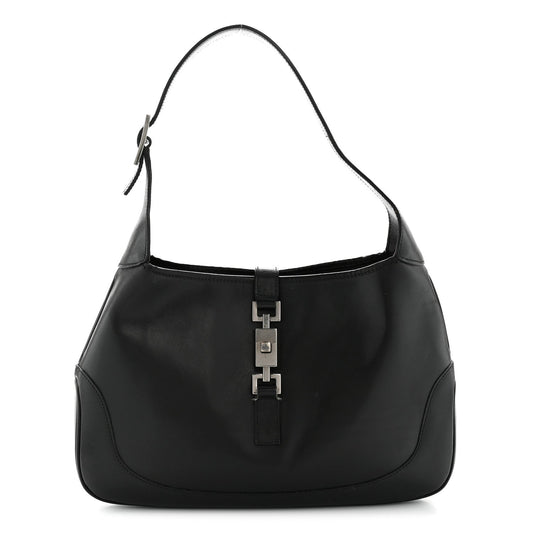 Calfskin Small Jackie O Hobo Black