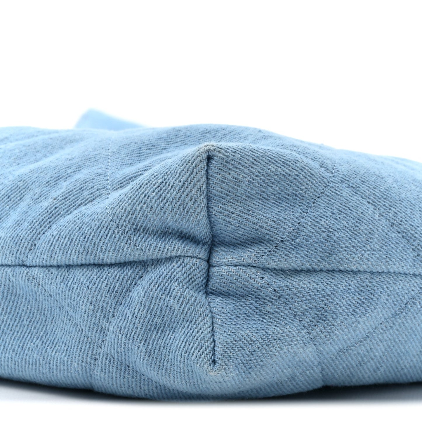 Denim Quilted Chanel 22 Light Blue