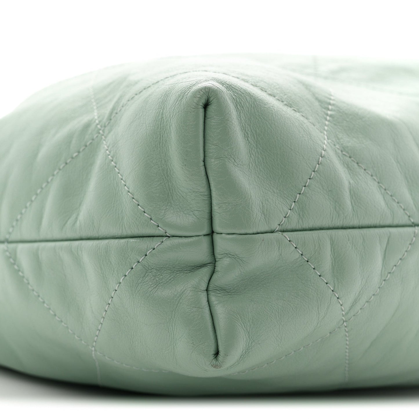 Shiny Calfskin Quilted Small Chanel 22 Light Green
