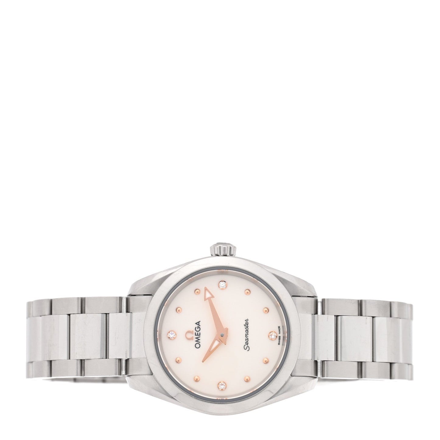 Stainless Steel Diamond 28mm Seamaster Aqua Terra Quartz Watch Silver 220.10.28.60.54.001