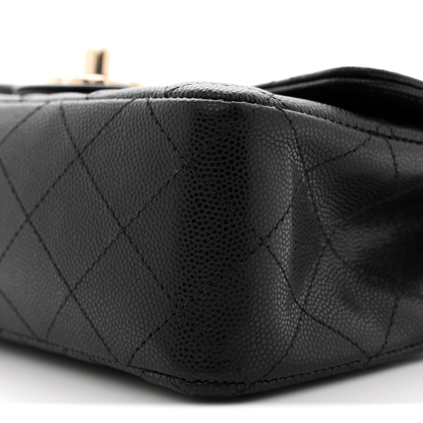 Caviar Quilted Mini Rectangular Flap Black