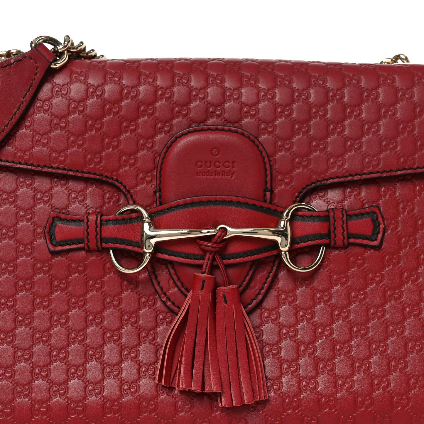 Microguccissima Medium Emily Chain Shoulder Bag Red