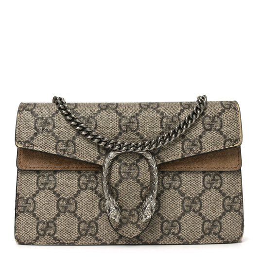 GG Supreme Monogram Super Mini Dionysus Shoulder Bag Taupe