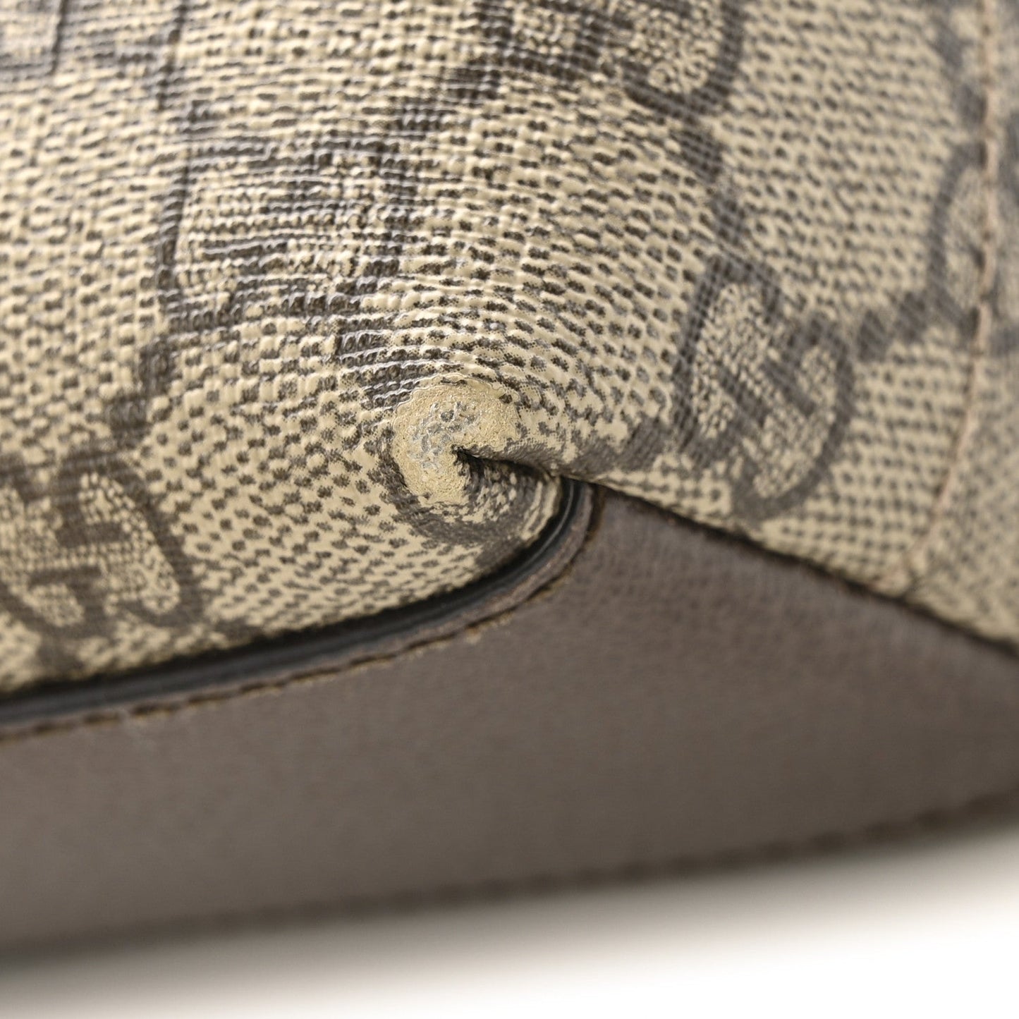 GG Supreme Monogram Textured Dollar Calfskin Web Small Ophidia Dome Shoulder Bag Beige Ebony New Acero