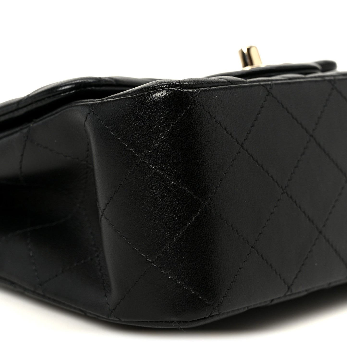 Lambskin Quilted Mini Square Flap Black
