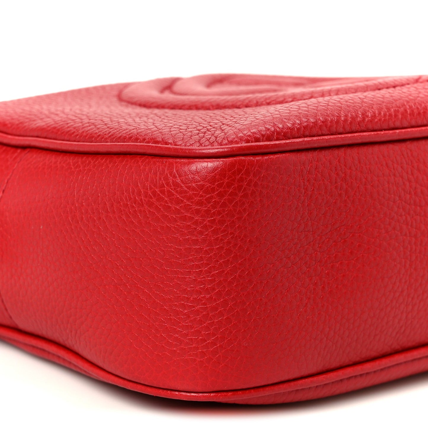 Pebbled Calfskin Small Soho Disco Bag Vibrant Red