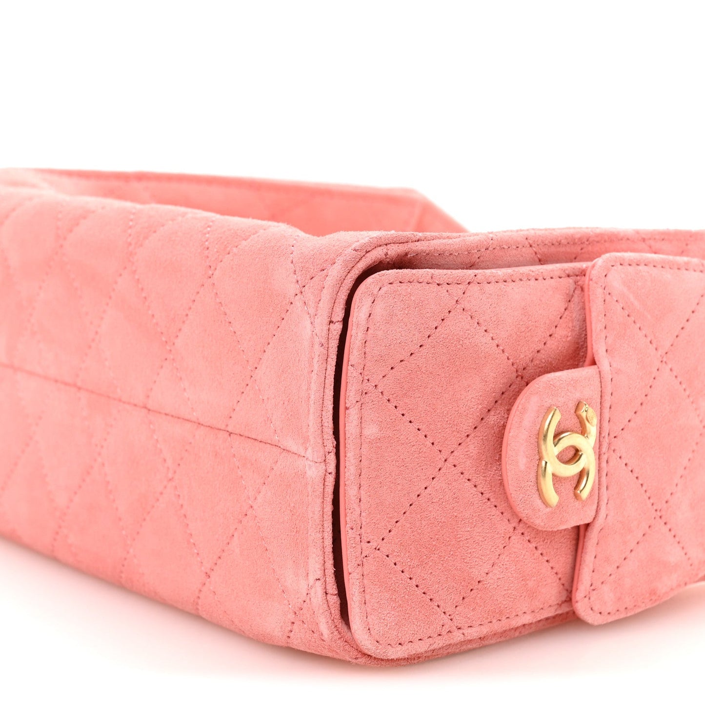 Suede Quilted Mini Chanel 25 Handbag Pink