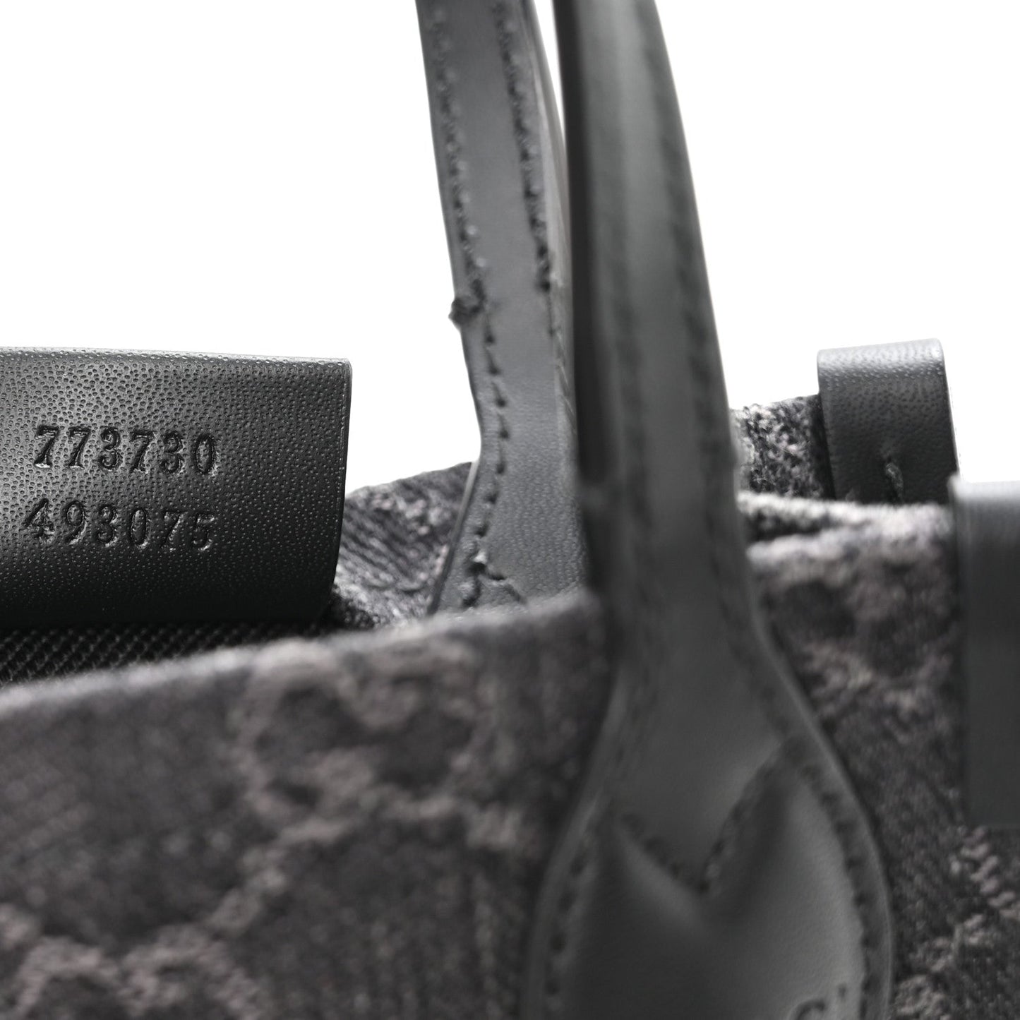 Denim GG Monogram Calfskin Mini Ophidia Tote Bag Black