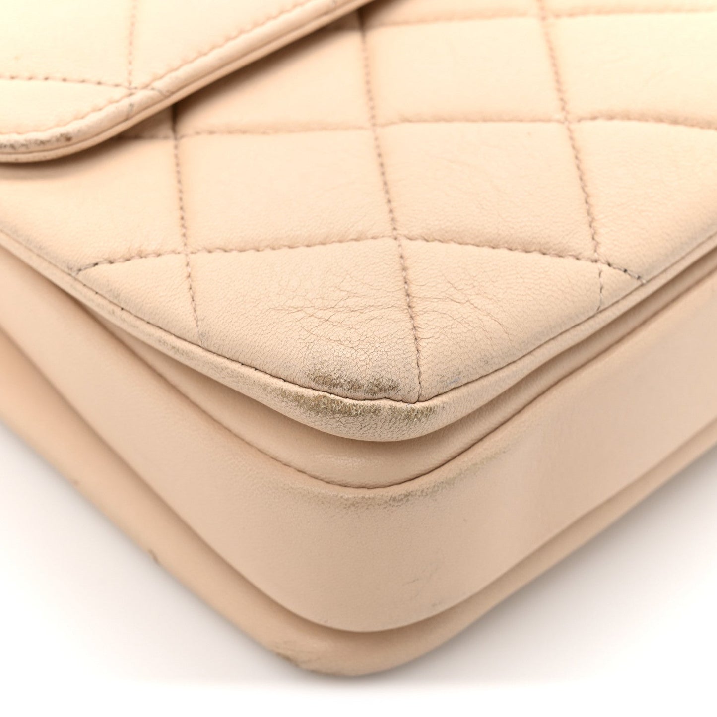 Lambskin Quilted Small Trendy CC Dual Handle Flap Bag Beige
