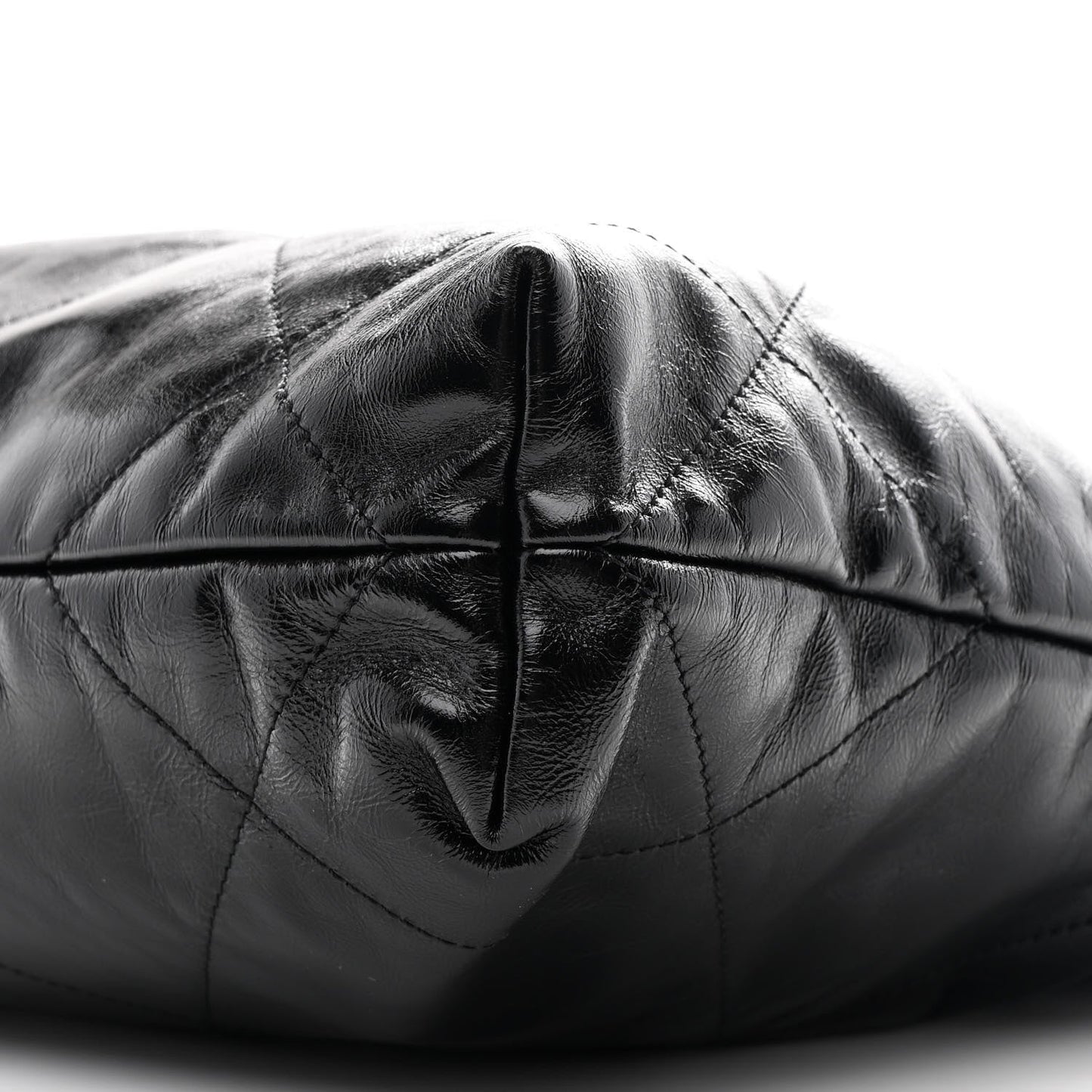 Glazed Calfskin  Quilted Small Chanel 22 Black
