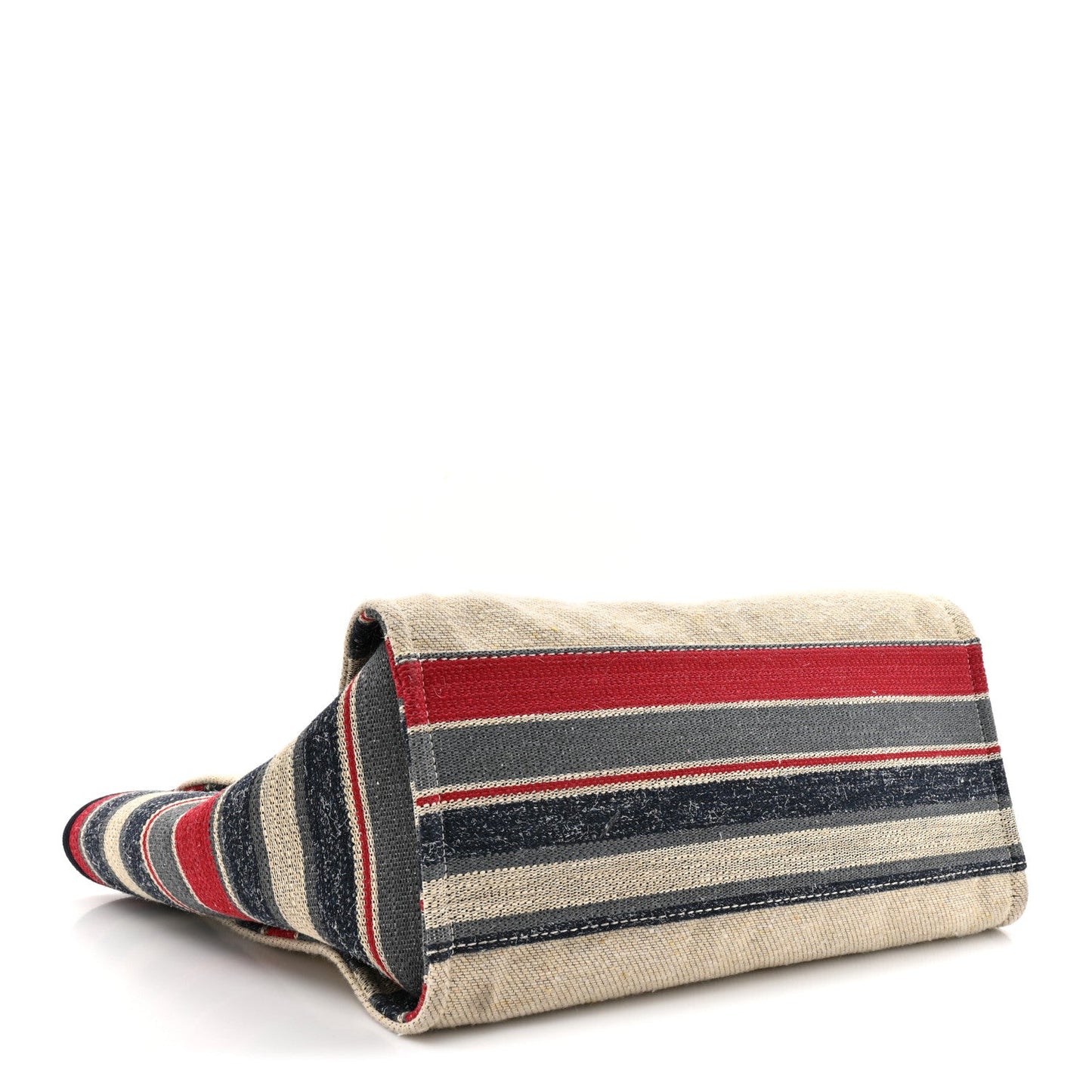 Striped Canvas Medium Deauville Tote Beige