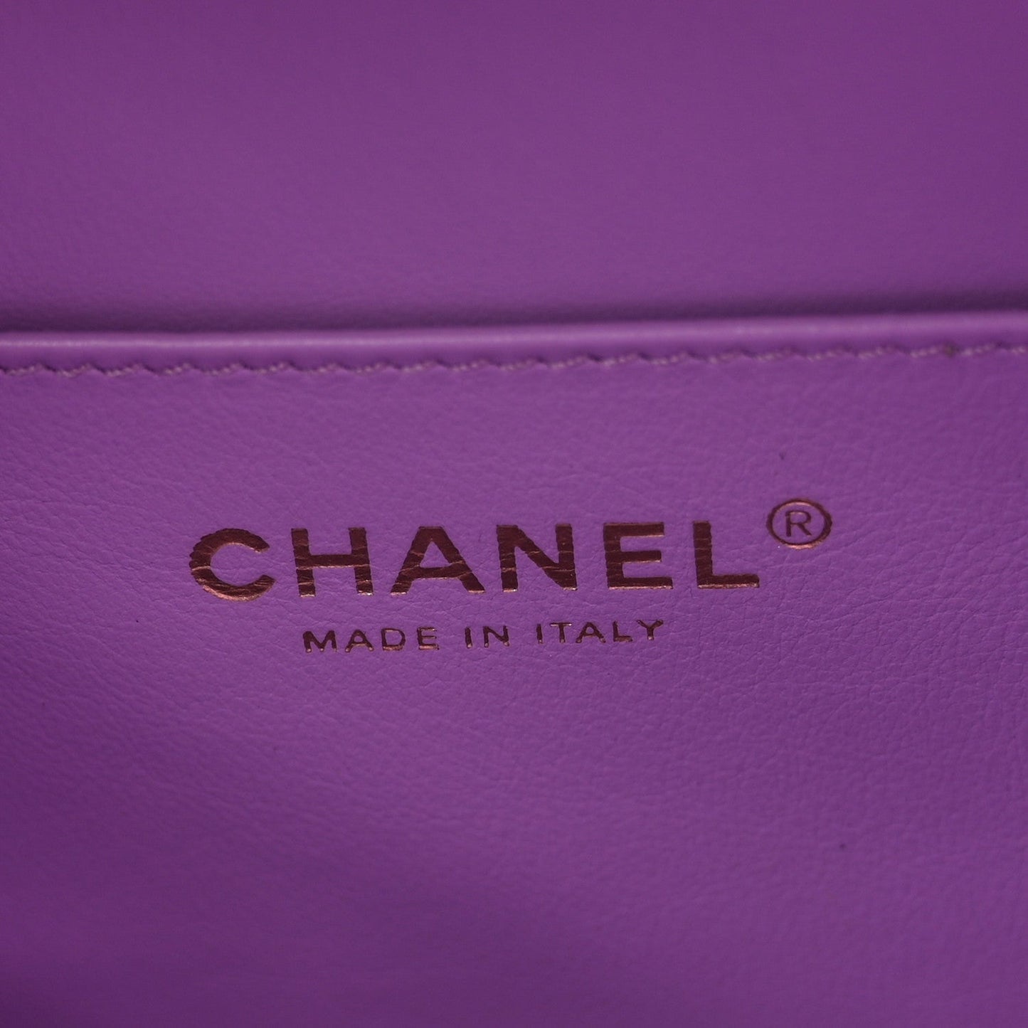 Caviar Quilted CC North South Filigree Vanity Case Purple
