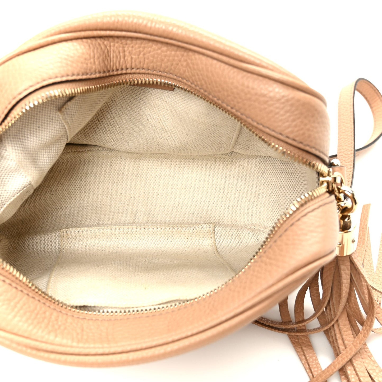 Pebbled Calfskin Small Soho Disco Bag Rose Beige
