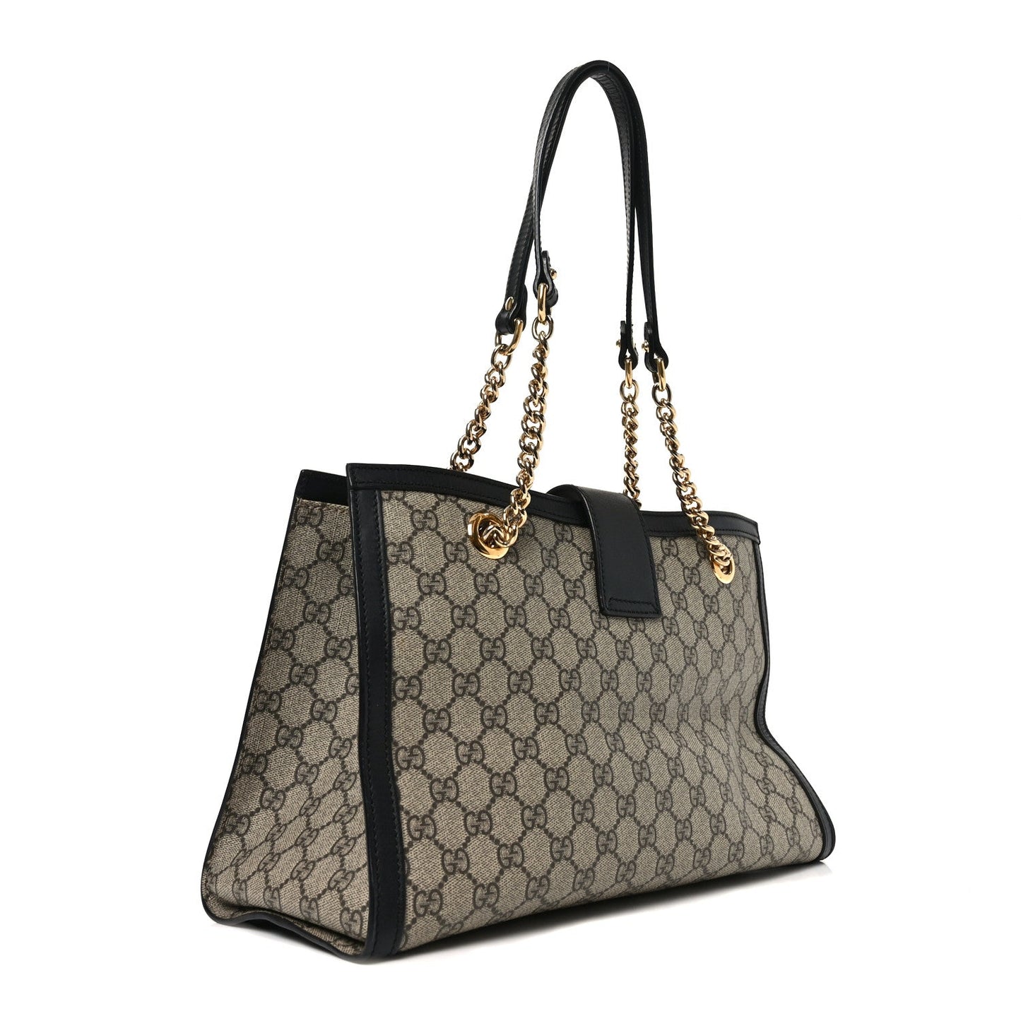 GG Supreme Monogram Medium Padlock Tote Black