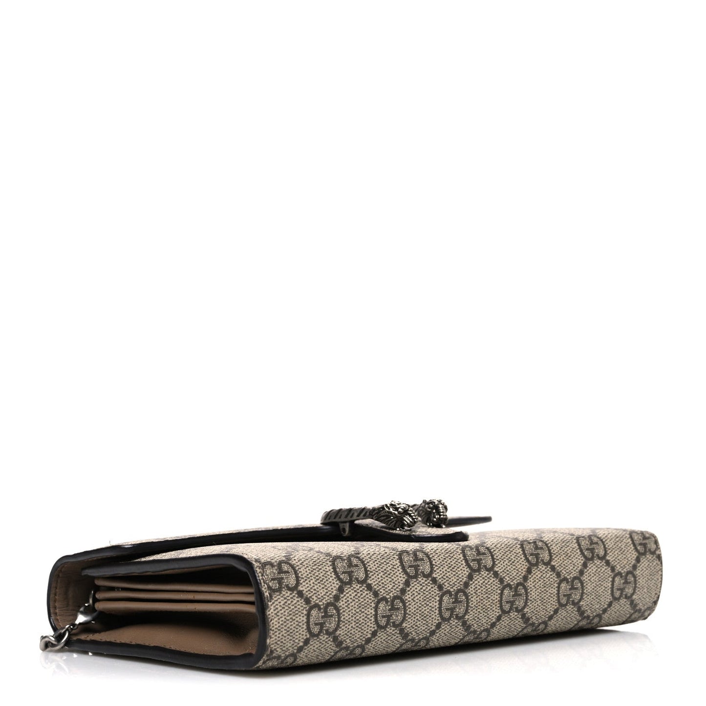 GG Supreme Monogram Mini Dionysus Chain Wallet Beige Taupe