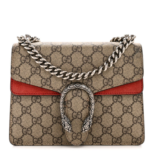 GG Supreme Monogram Mini Dionysus Shoulder Bag Hibiscus Red