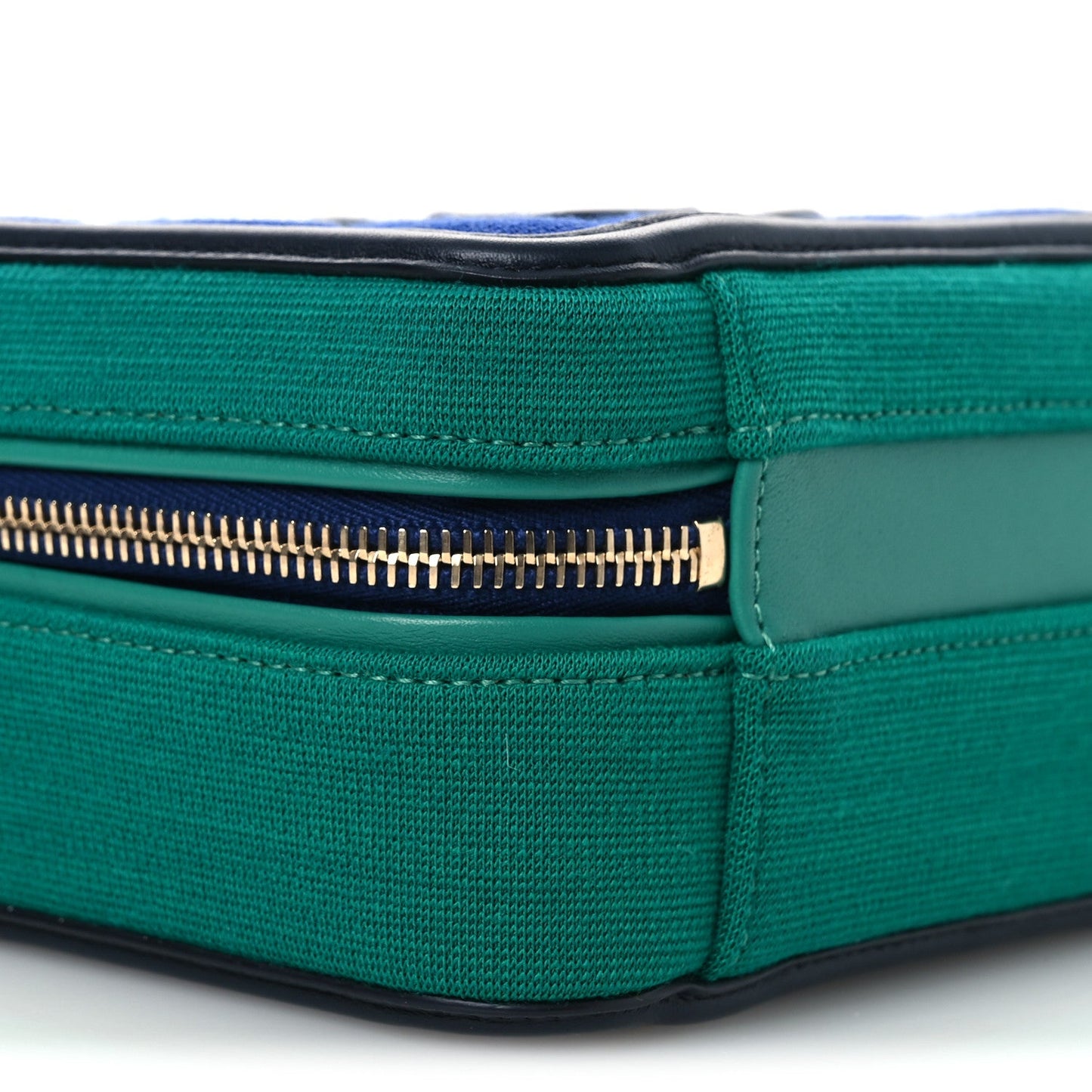 Jersey Quilted Small CC Filigree Vanity Case Blue Green