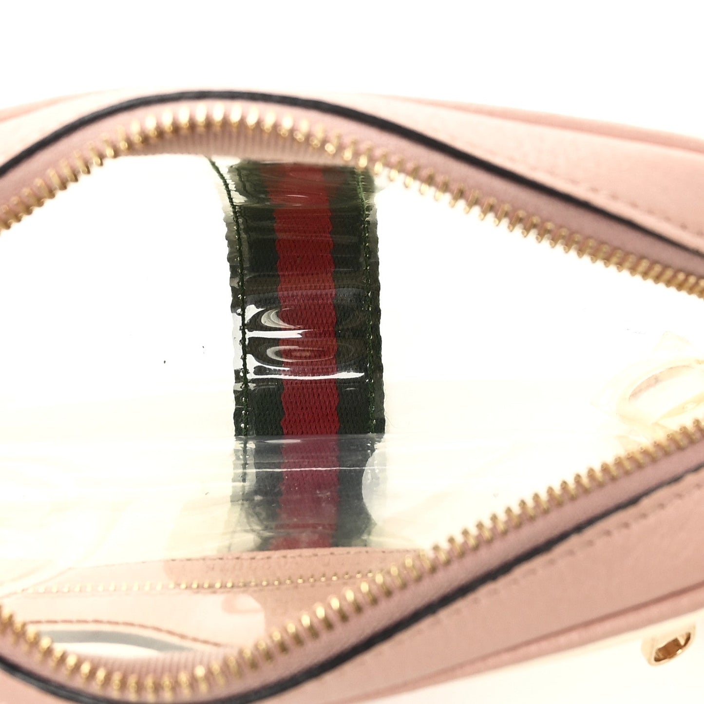 Vinyl Web Mini Ophidia Transparent Shoulder Bag Perfect Pink