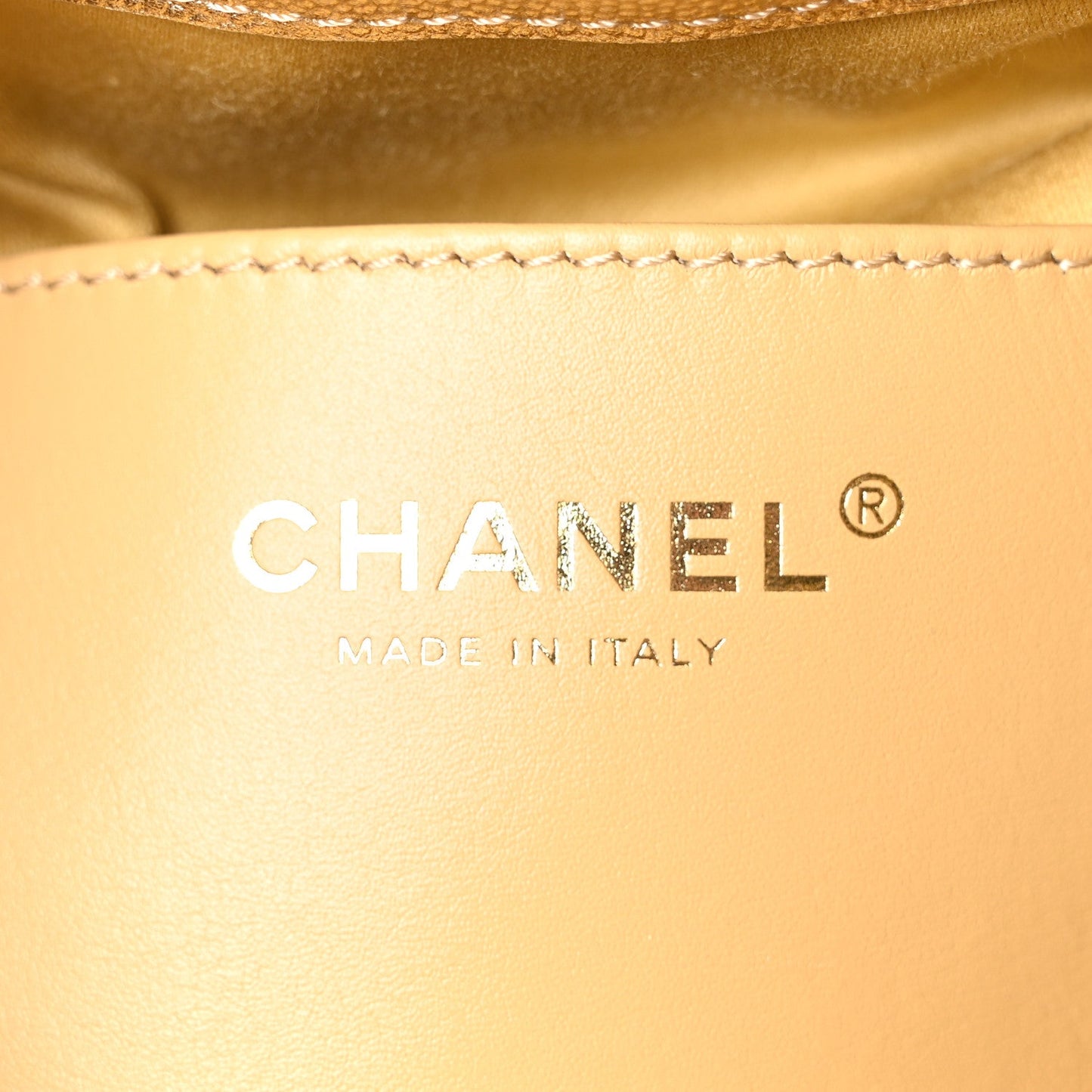 Metallic Caviar Quilted Mini Chanel 25 Handbag Gold