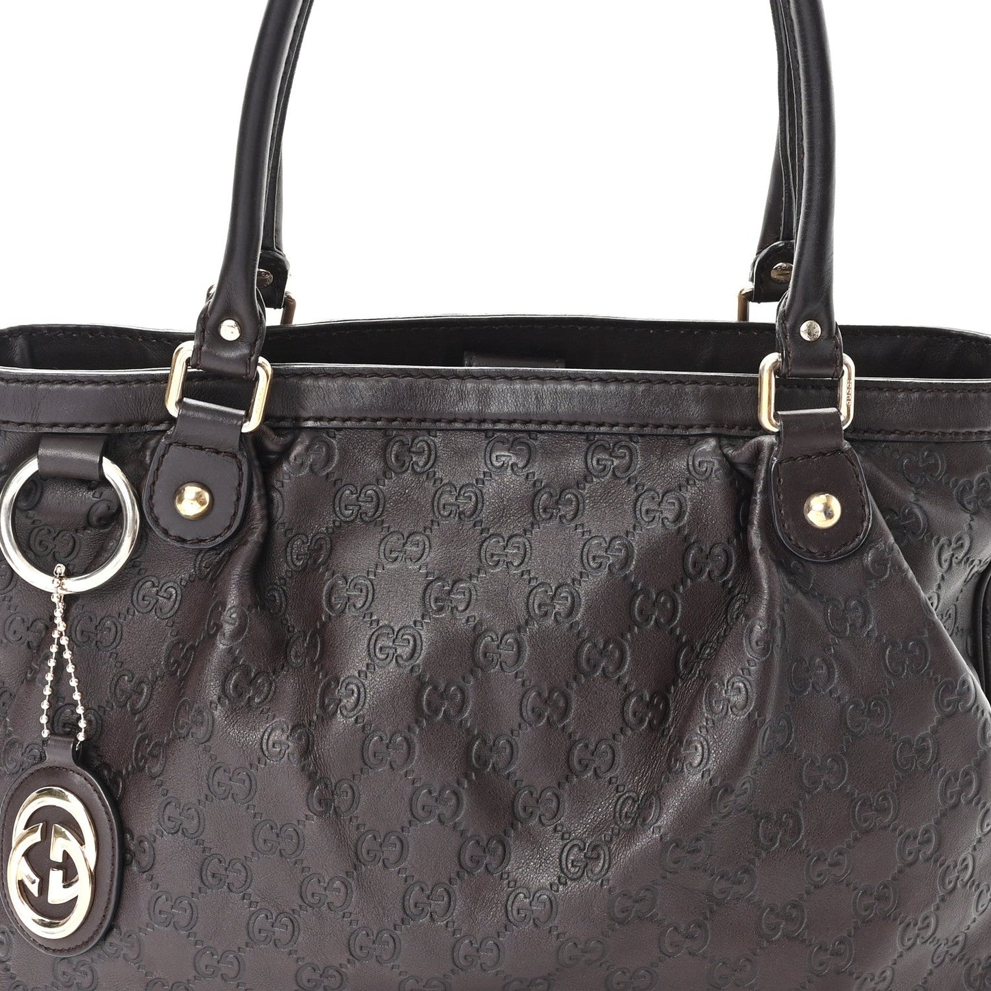 Guccissima Medium Sukey Top Handle Tote Chocolate