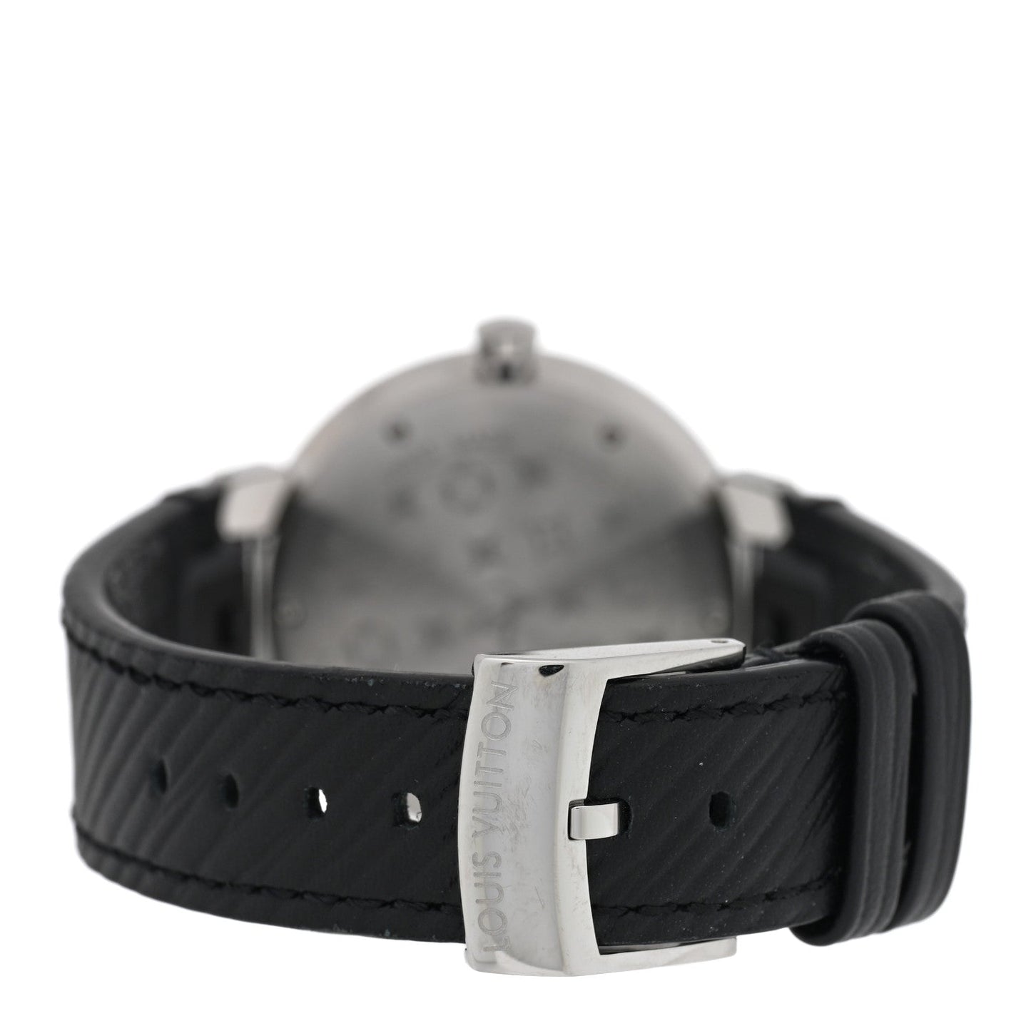 Stainless Steel Epi Diamond 33mm Tambour Slim Quartz Watch Black