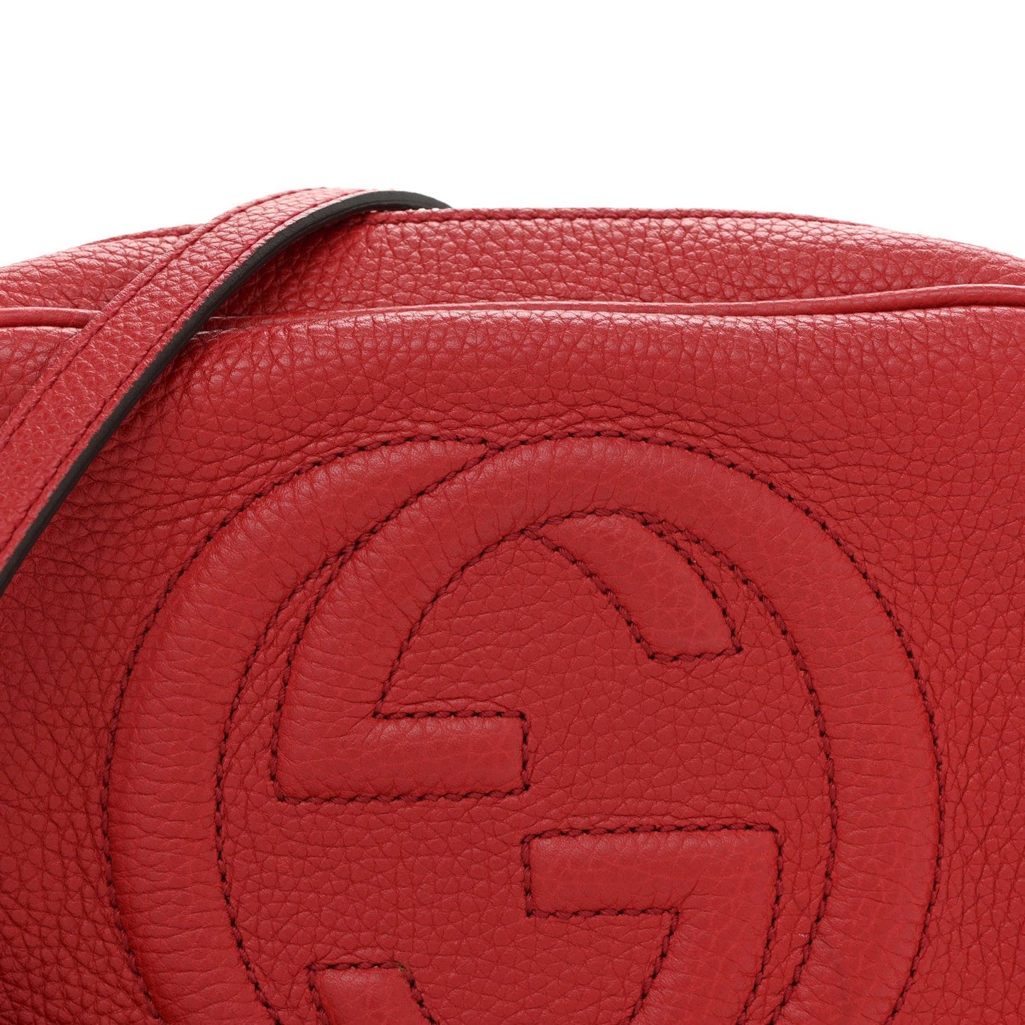 Pebbled Calfskin Small Soho Disco Bag Tabasco Red
