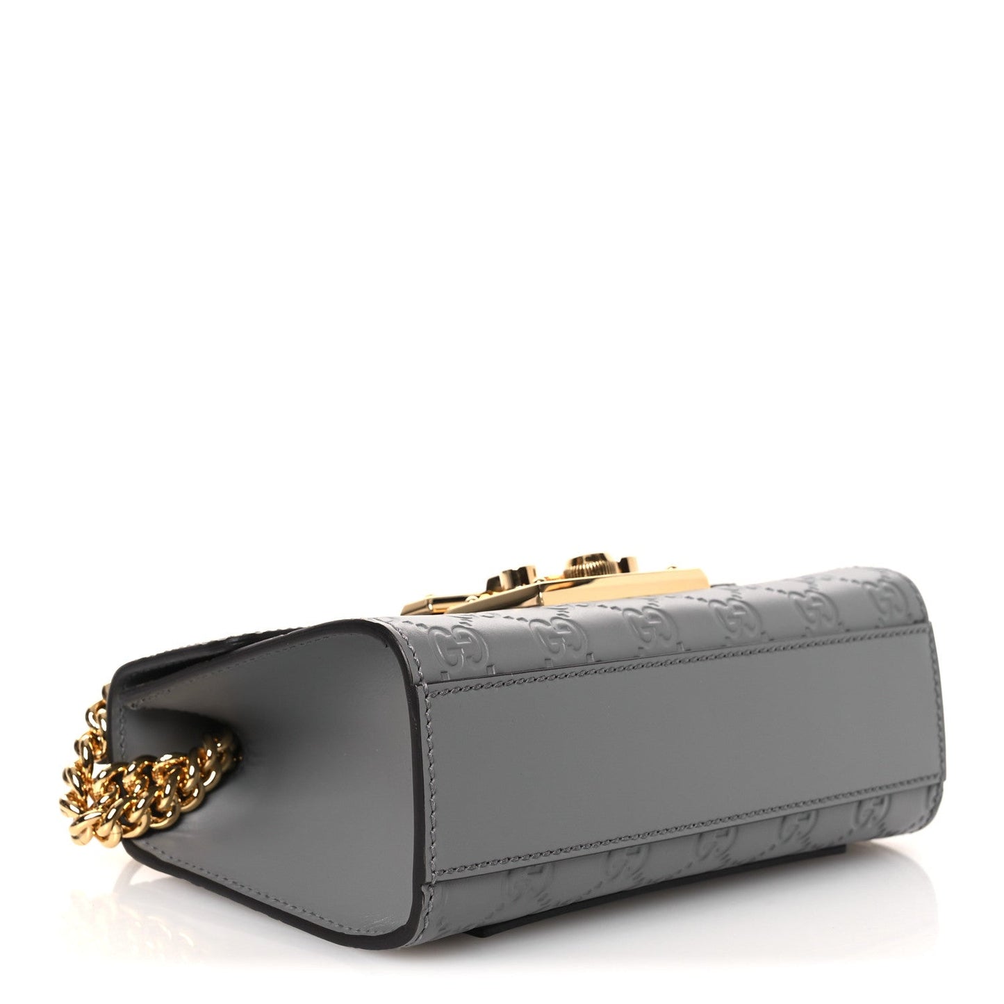 Guccissima Small Padlock Shoulder Bag Grey