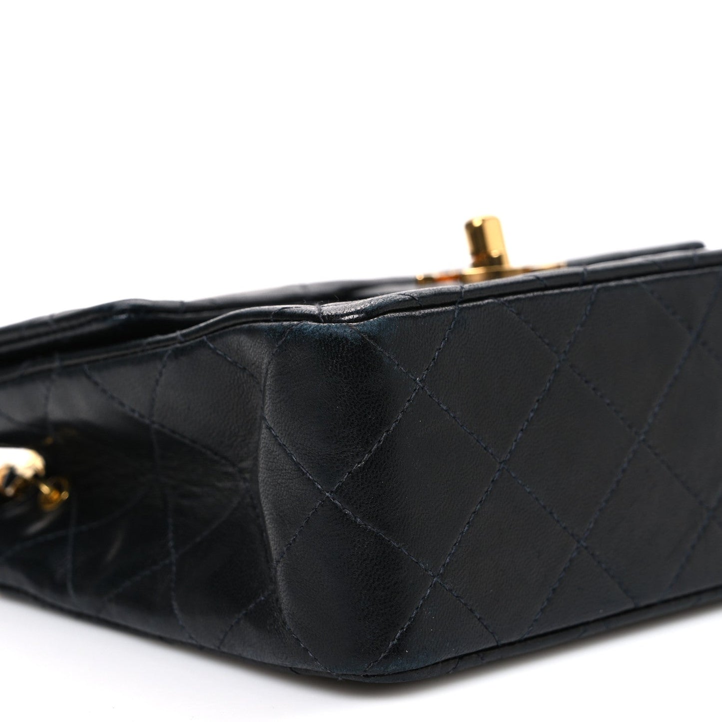 Lambskin Quilted Mini Square Flap Black