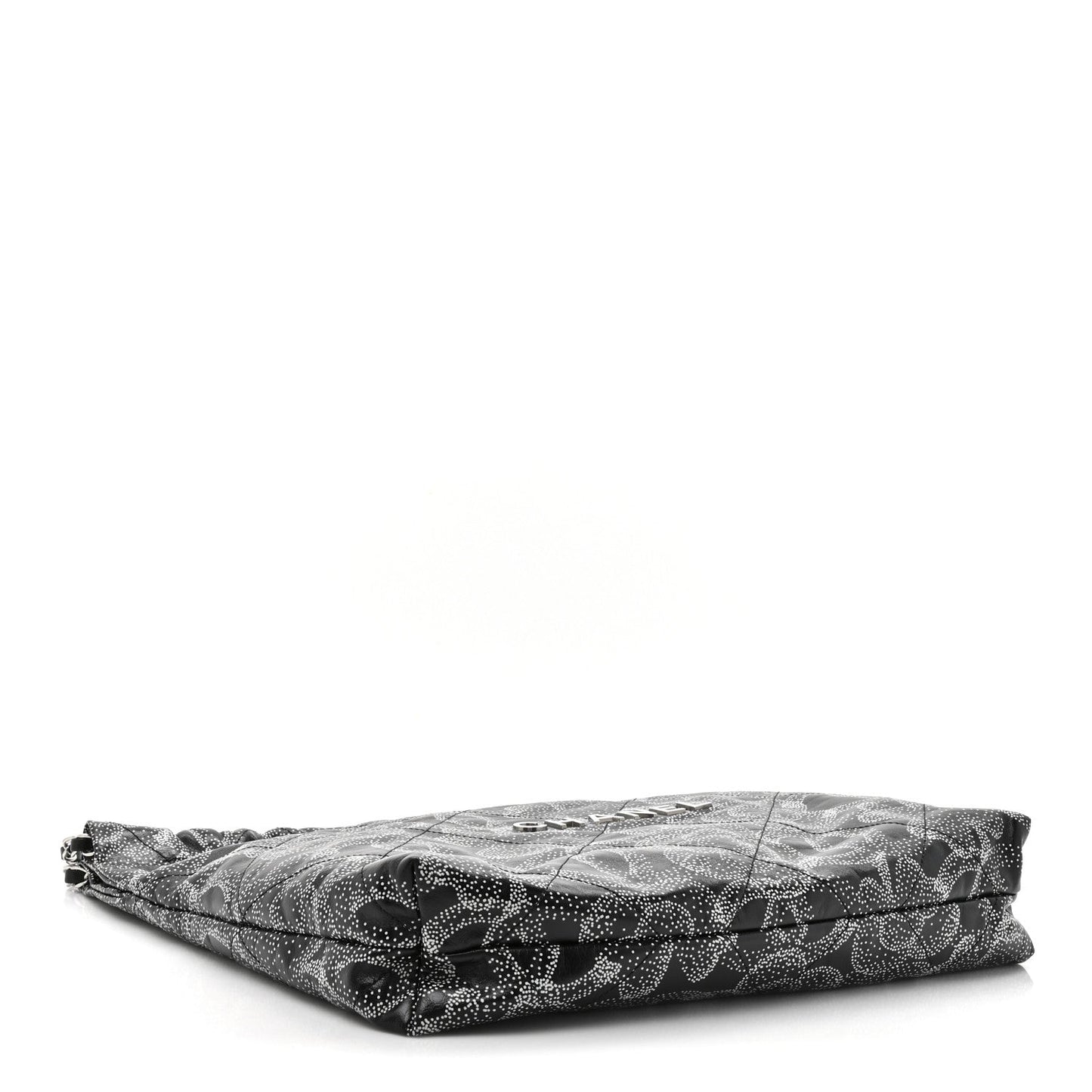 Printed Calfskin Quilted Chanel 22 Black