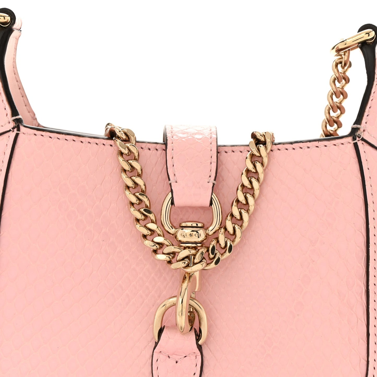 Snakeskin Mini Jackie Notte Bag Pink