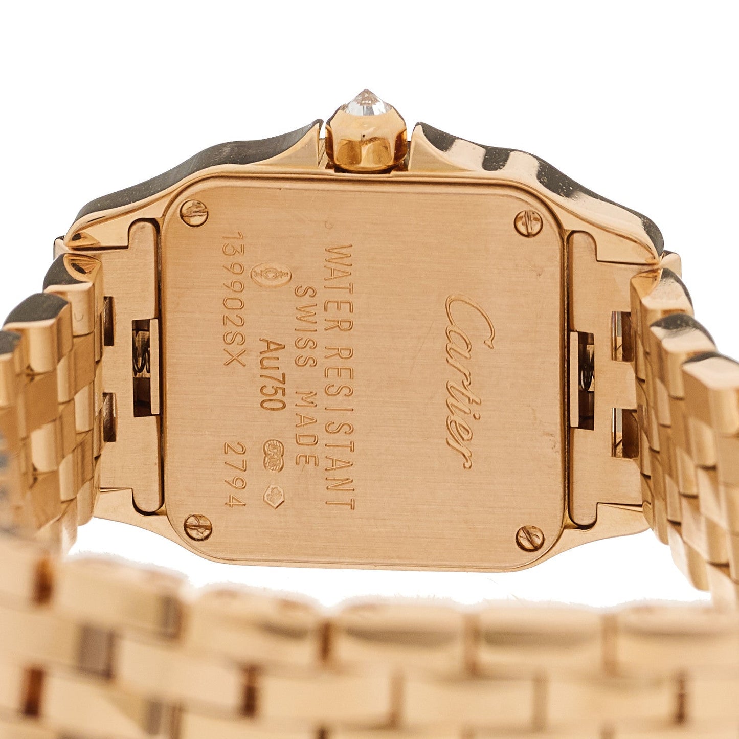 18K Pink Gold Diamond Bezel 20mm Santos Demoiselle Quartz Watch