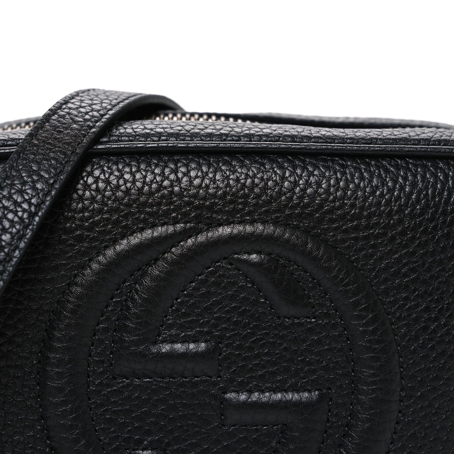 Pebbled Calfskin Mini Soho Disco Bag Black