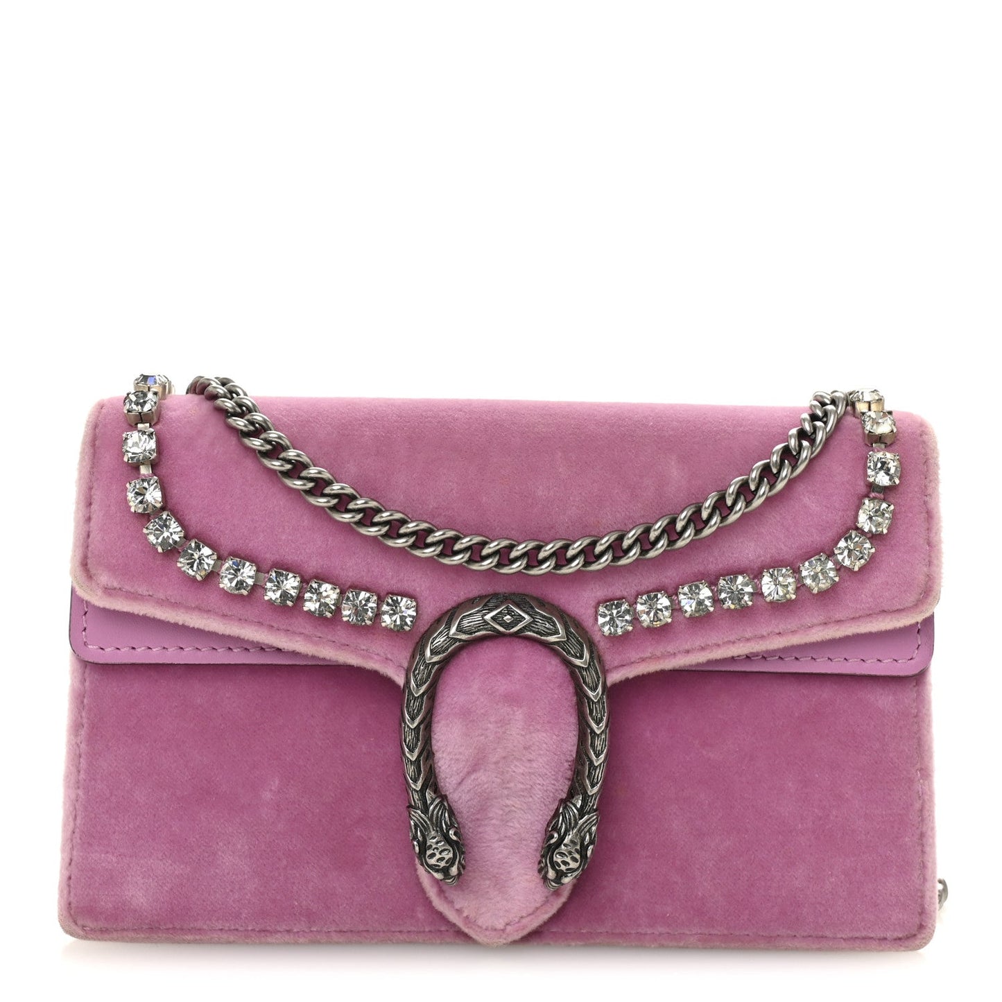 Velvet Crystal Super Mini Dionysus Shoulder Bag Malva