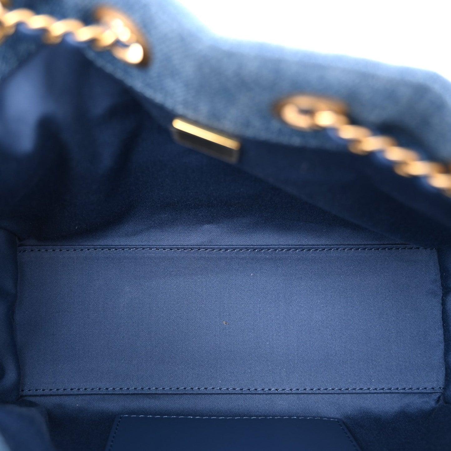 Washed Denim Quilted Mini Chanel 25 Handbag Blue