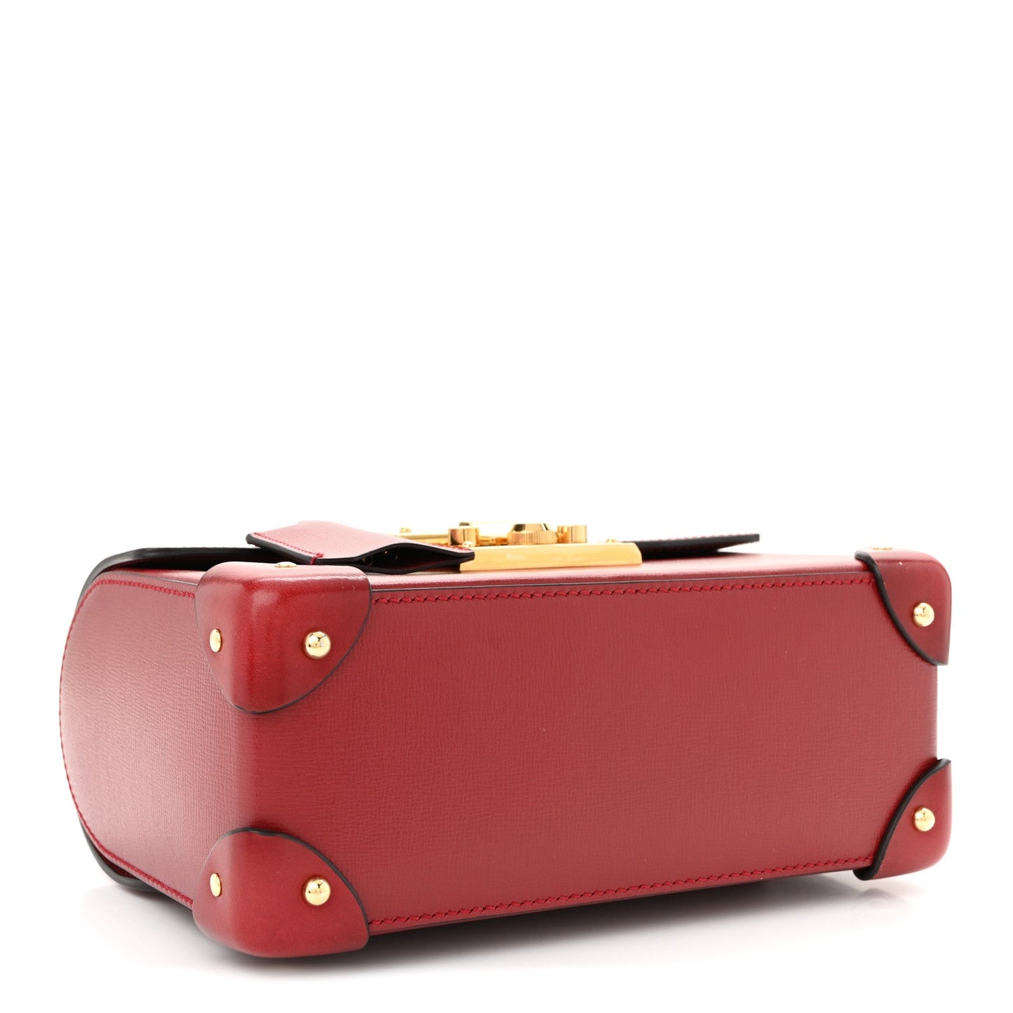 Azalea Calfskin Small Padlock Bamboo Shoulder Bag Romantic Cerise