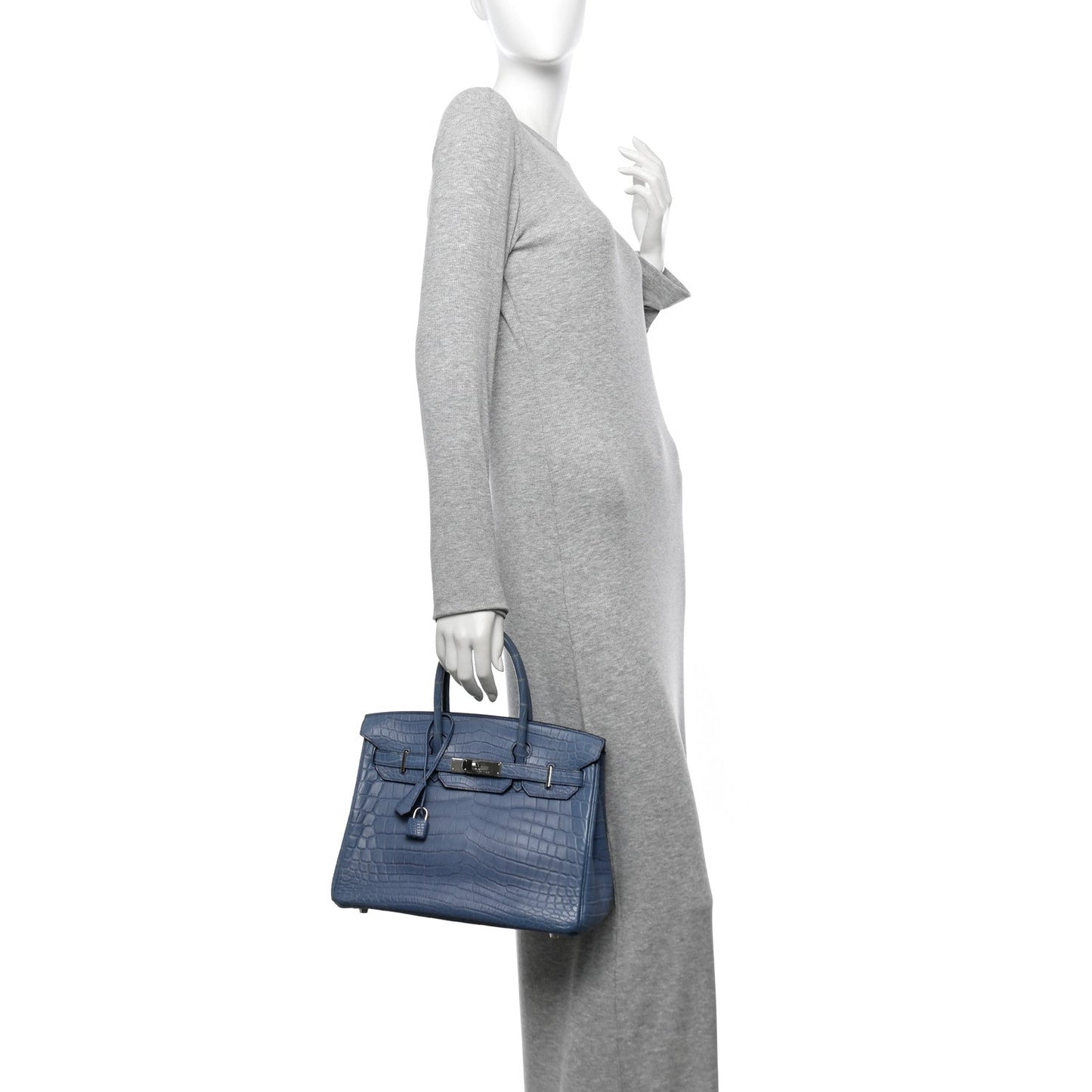 Matte Porosus Crocodile Birkin 30 Bleu Brighton