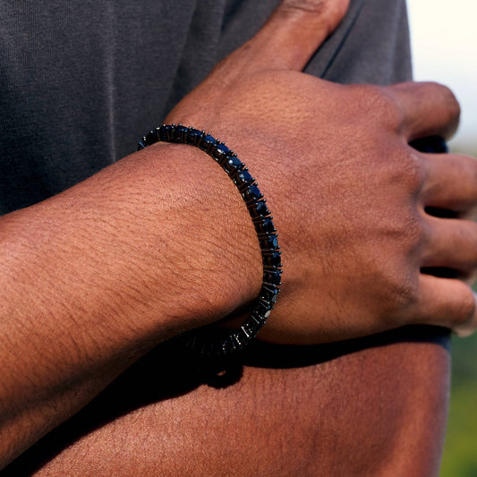 Black Diamond Tennis Chain Bracelet in Black - 5mm
