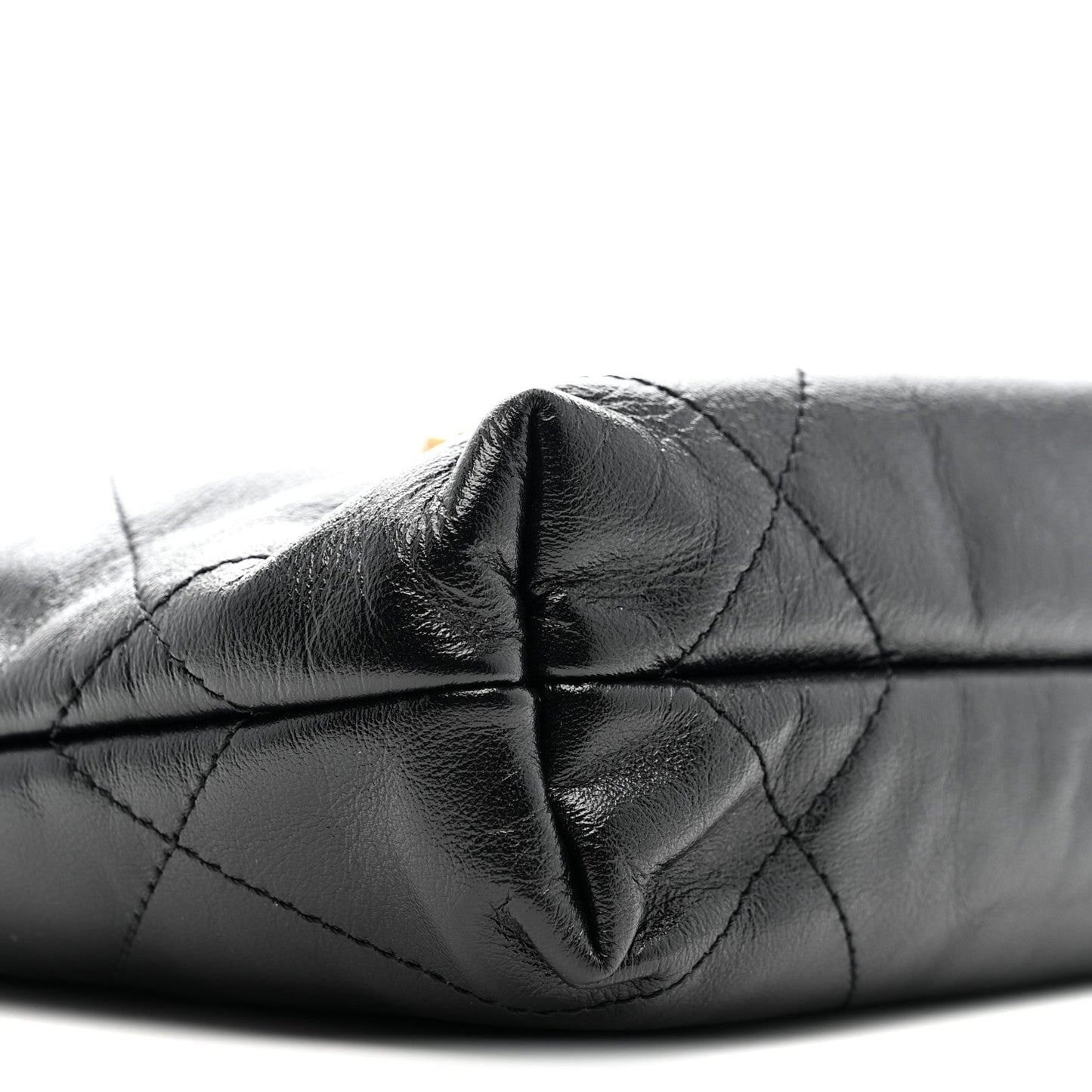 Shiny Calfskin Quilted Mini Chanel 22 Black