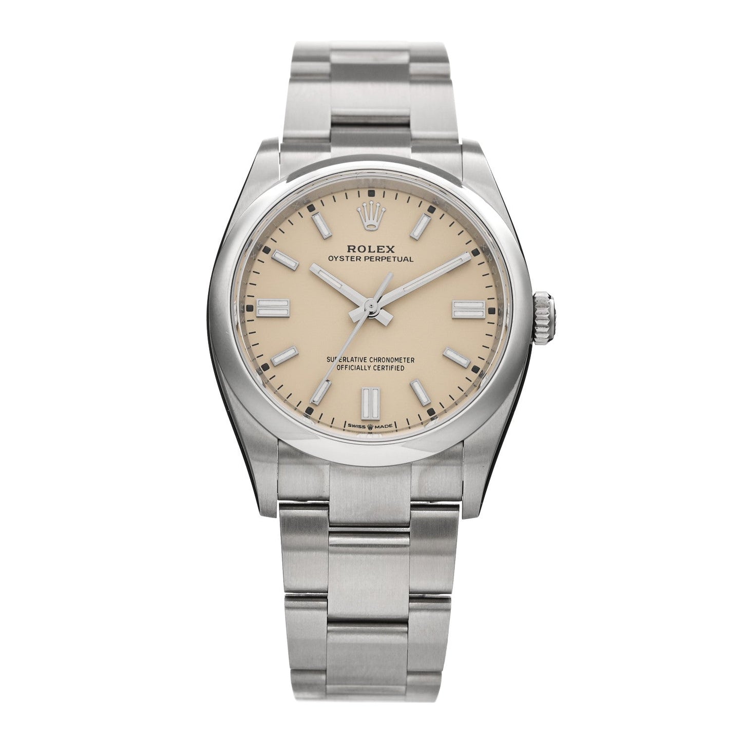 Stainless Steel 36mm Oyster Perpetual Watch Beige 126000