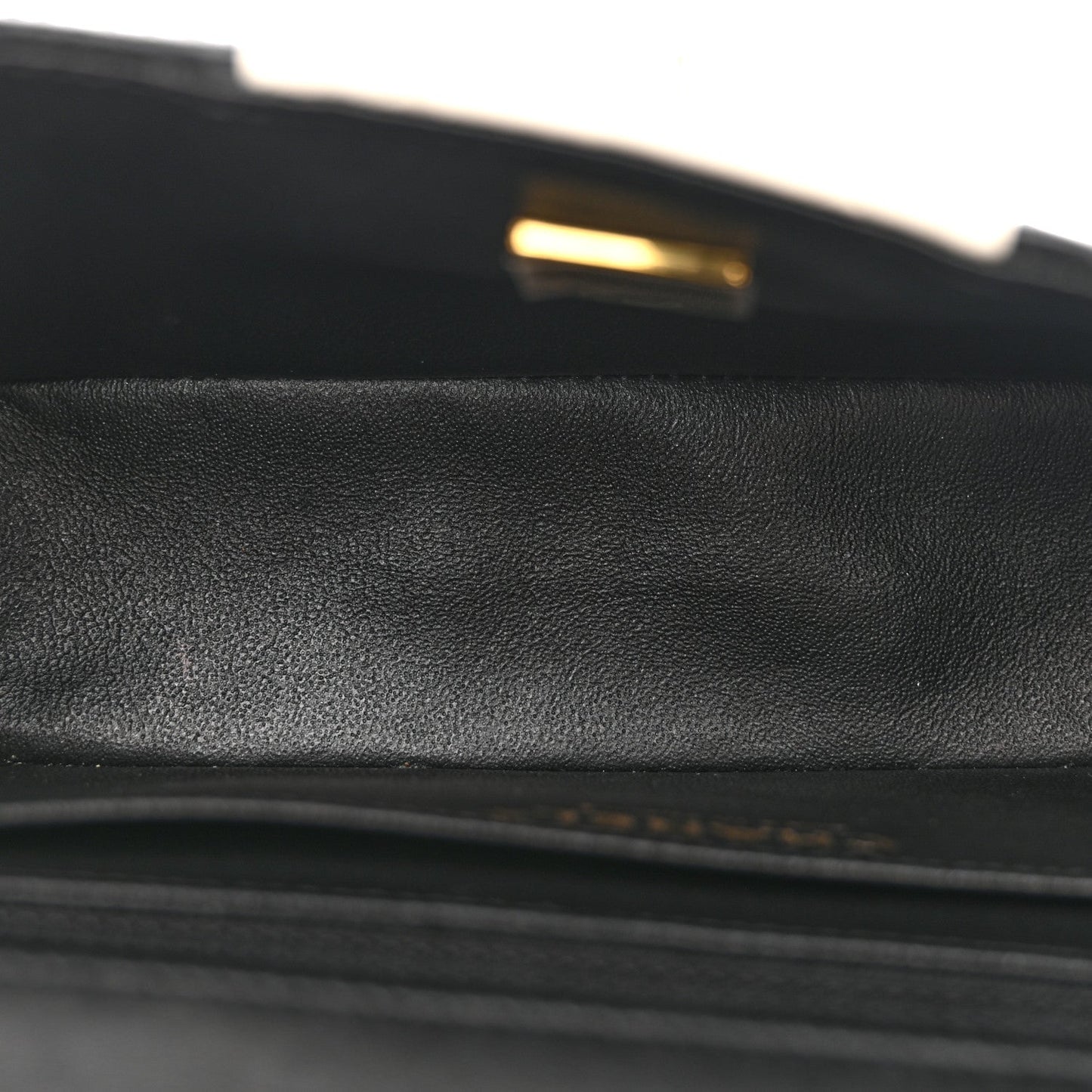 Lambskin Quilted Mini Rectangular Flap Black White