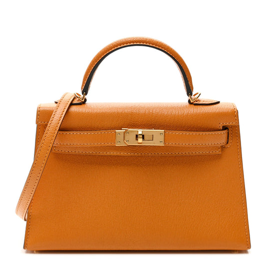Chevre Chamkila Mini Kelly Sellier 20 Jaune D'or