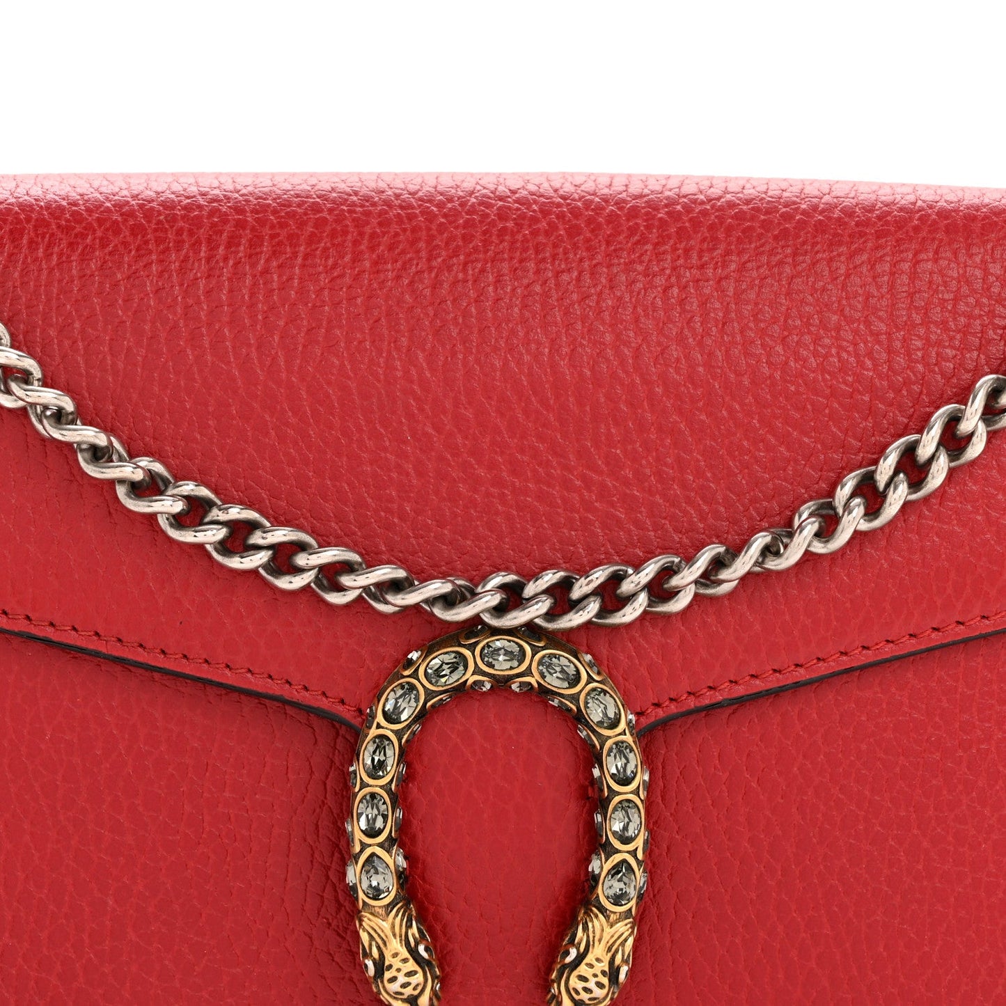Calfskin Mini Dionysus Chain Wallet Hibiscus Red