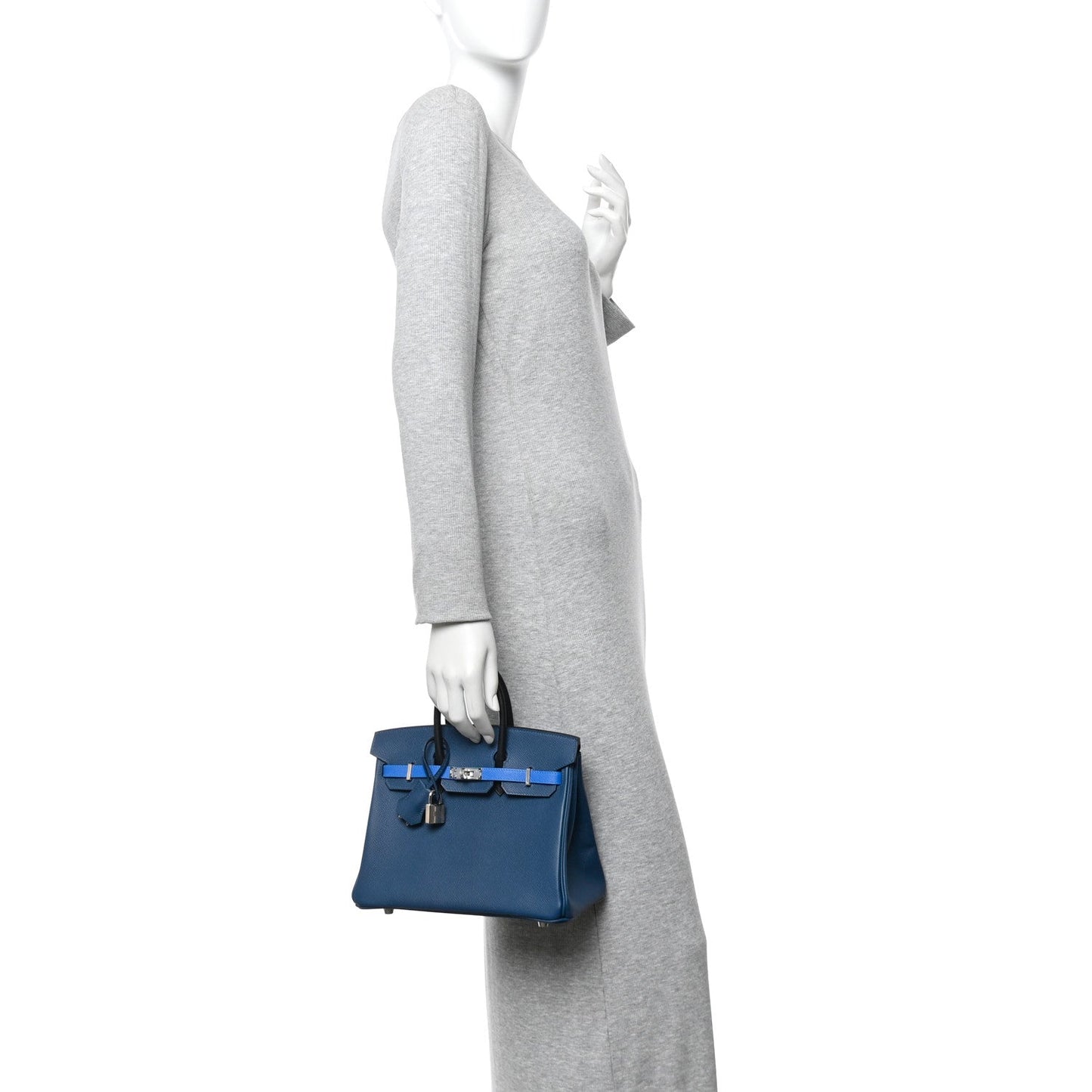 Epsom Tri-Color Birkin 25 Deep Bleu Bleu Hydra Black