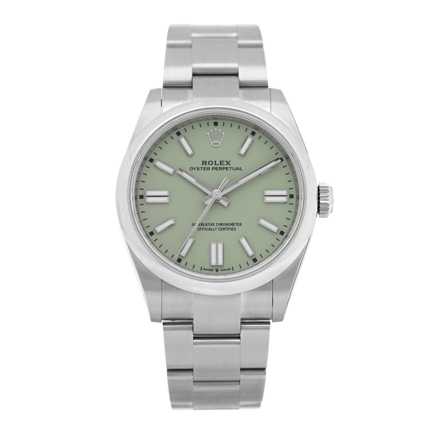 Stainless Steel 41mm Oyster Perpetual Watch Pistachio 134300