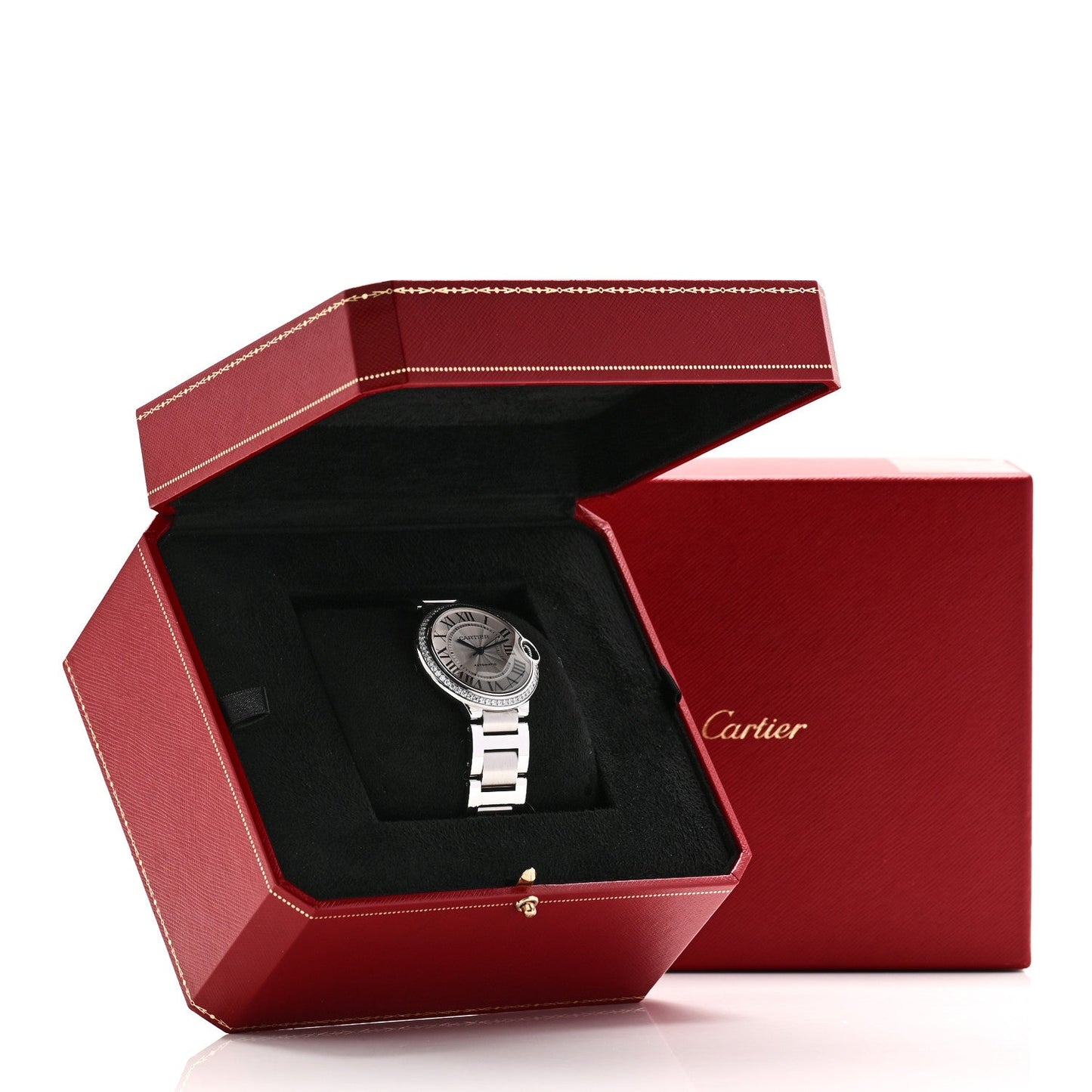 Stainless Steel Diamond Bezel 36mm Ballon Bleu De Cartier Automatic Watch