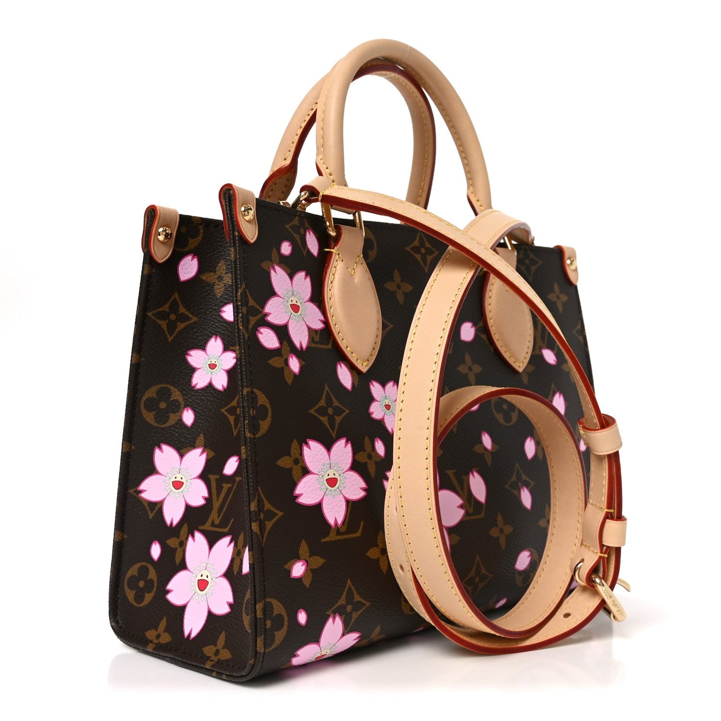 LV X TM Monogram Cherry Blossom Onthego PM Sakura Brown