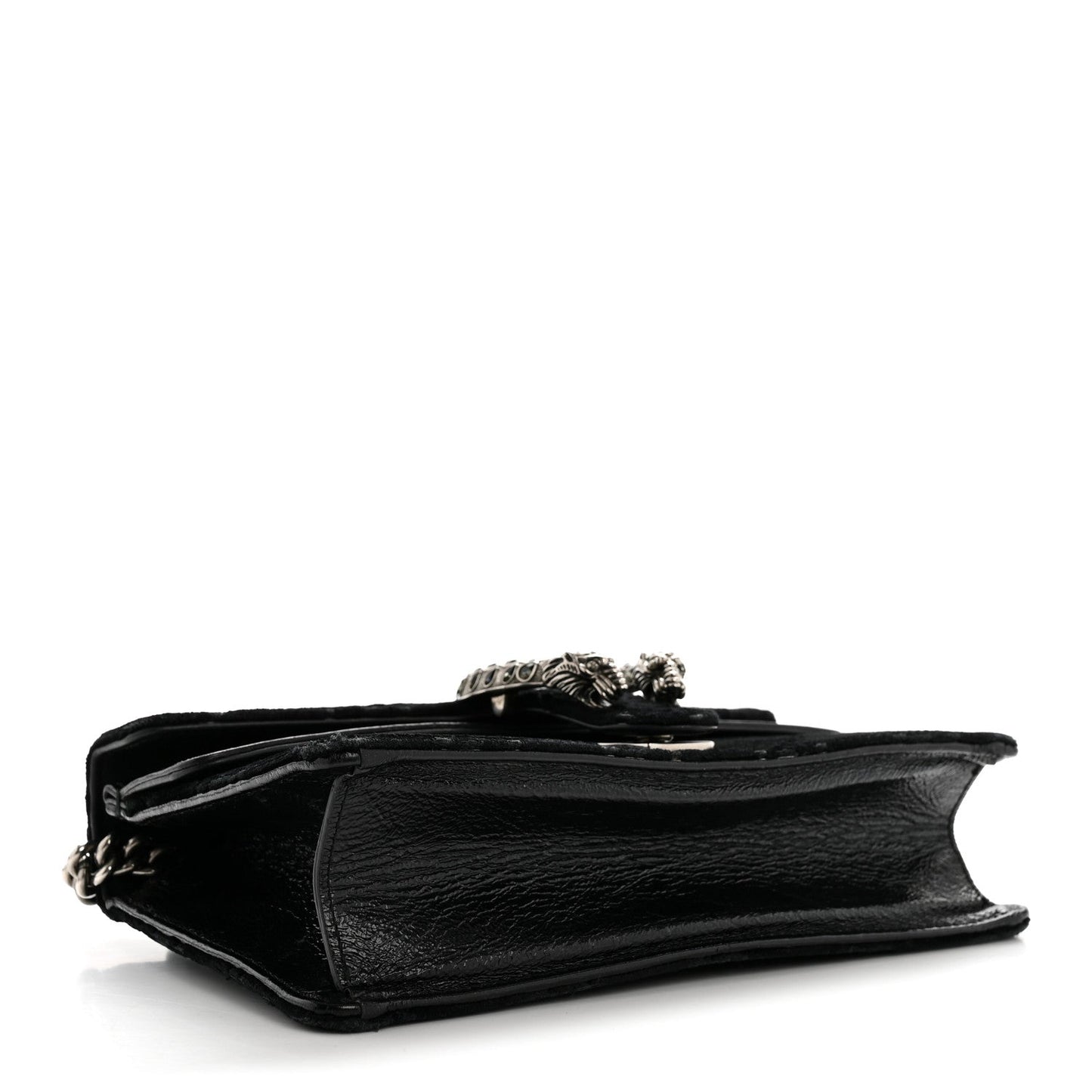 Velvet Skipper Crystal GG Monogram Small Dionysus Shoulder Bag Black Black Diamond