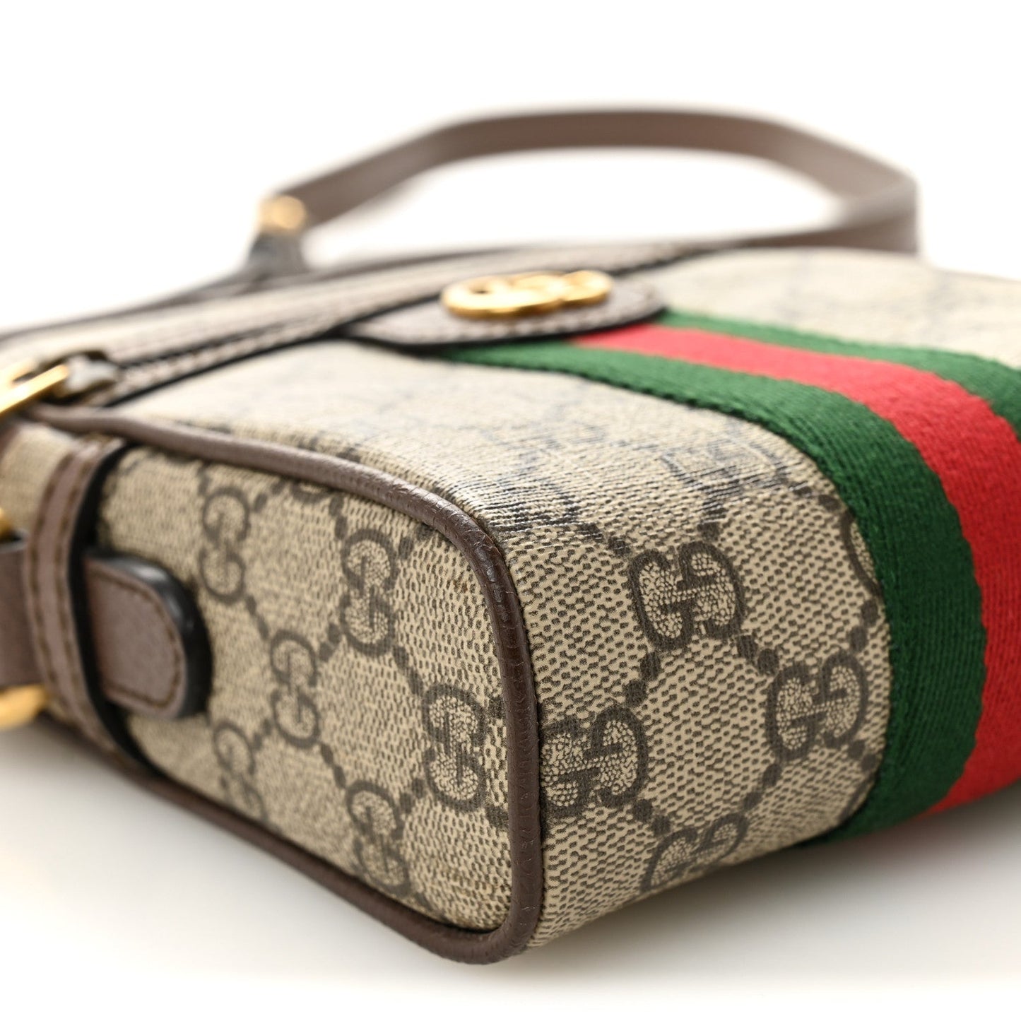 GG Supreme Monogram Web Mini Ophidia Messenger Brown