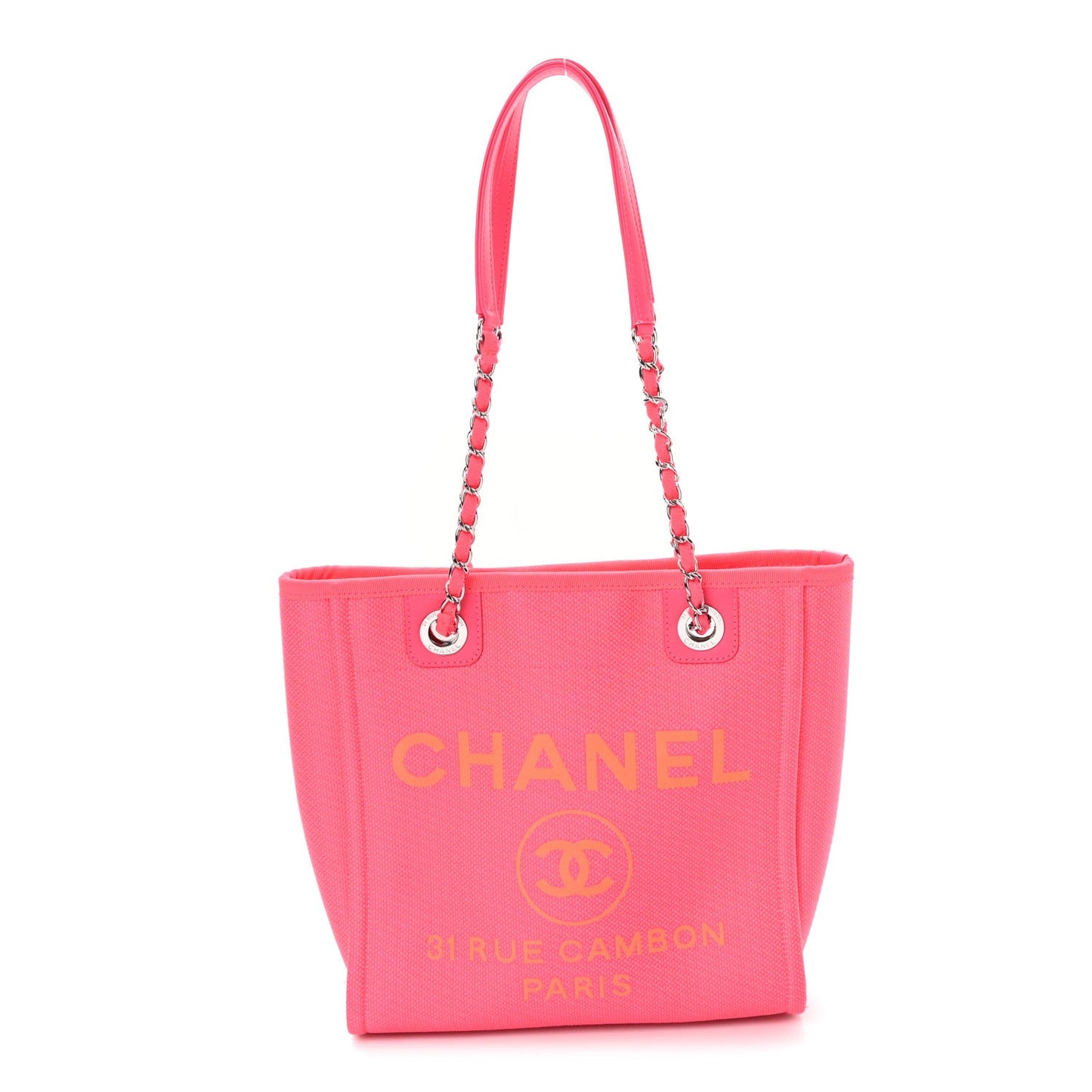 Canvas Mini Deauville Tote Pink Orange